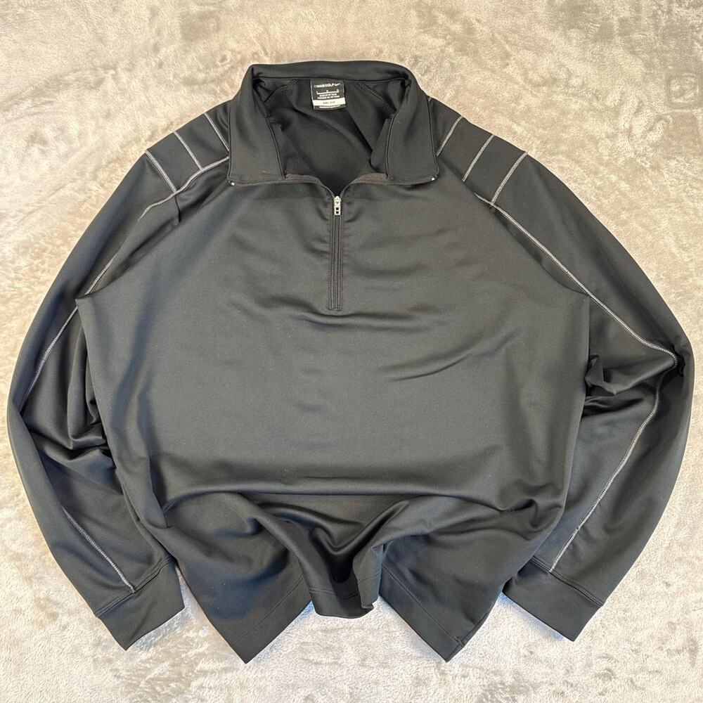Nike Golf Men's L Black Half Zip Long Sleeve Pullover Sweater dri fit